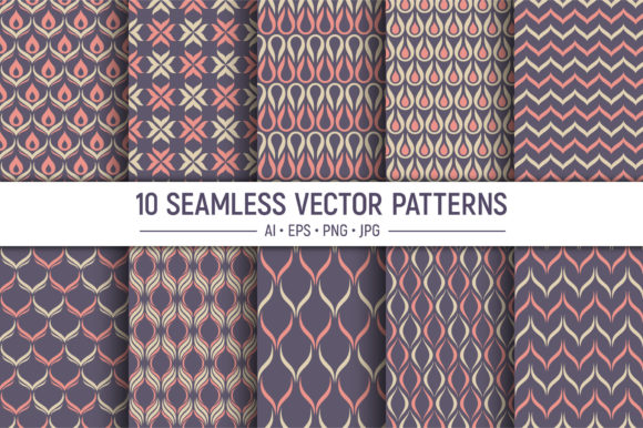 10 Color Seamless Vector Patterns