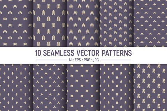 10 Seamless Arrows Vector Patterns