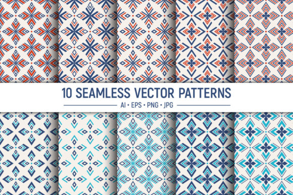 10 Seamless Geometric Ethnic Patterns: A Versatile Design Resource