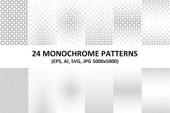24 Monochrome Ring Patterns: A Versatile Resource for Designers and Creators