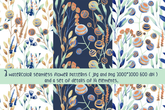3 Watercolor Seamless Flower Patterns: A Creative Resource for Designers and Artists
