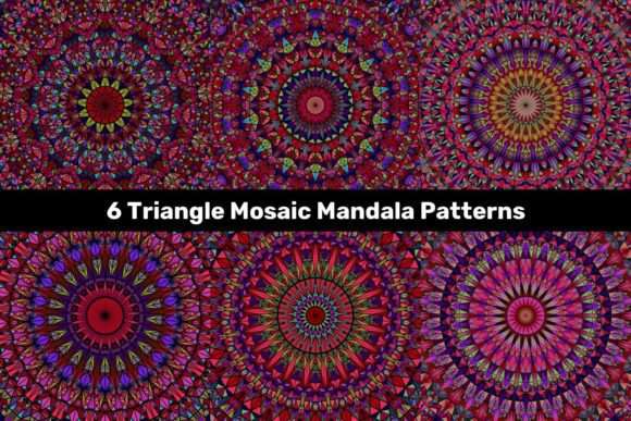 6 Colorful Triangle Mandala Patterns