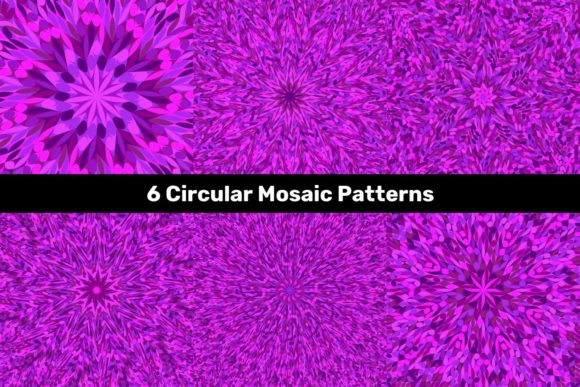 6 Purple Circular Floral Mosaic Patterns: A Strategic Design Resource