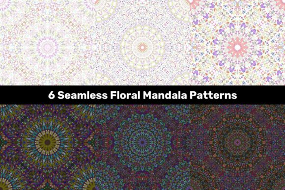 6 Seamless Floral Mandala Patterns: A Versatile Design Resource