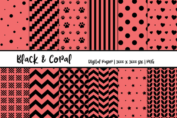 Black Coral Patterns Digital Paper: A Versatile Resource for Creative Projects
