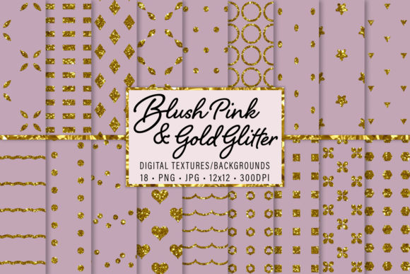 Blush Pink and Gold Glitter Patterns: A Versatile Choice for Creative Projects