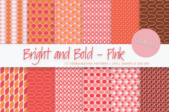 Bright and Bold - Pink Patterns: A Trendsetting Digital Paper Pack for Modern Creatives