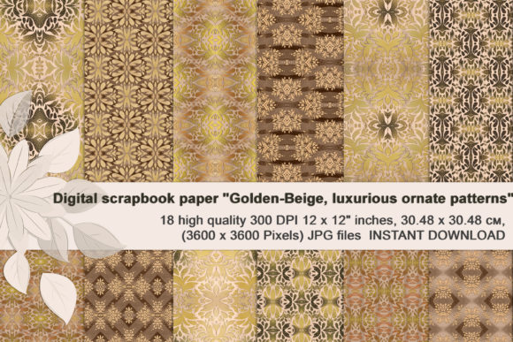 Golden-Beige, Luxurious Ornate Patterns