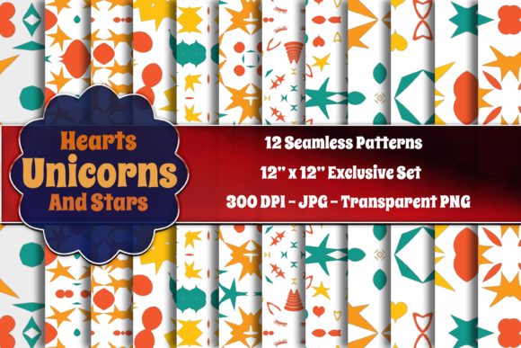 Hearts, Unicorns, and Stars Patterns