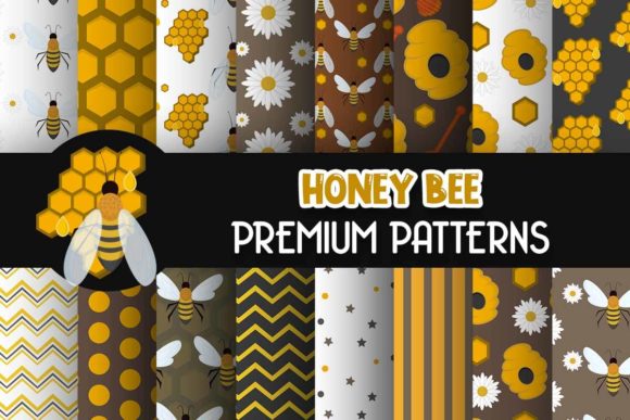 Honey Bee Digital Paper Patterns