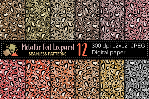 Leopard Metallic Foil Seamless Patterns: A Versatile Digital Resource for Creative Projects