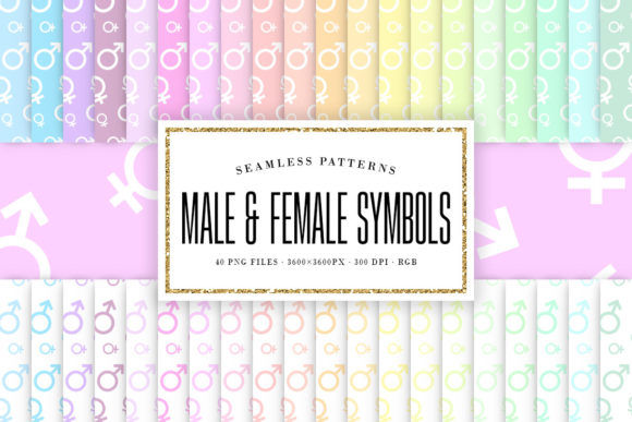 Pastel Male Female Symbols Patterns