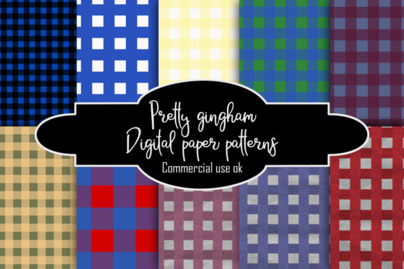Pretty Gingham Digital Paper Patterns