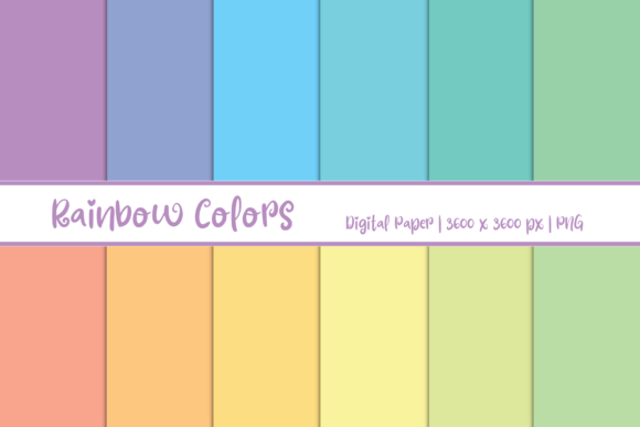 Rainbow Color Patterns Digital Paper